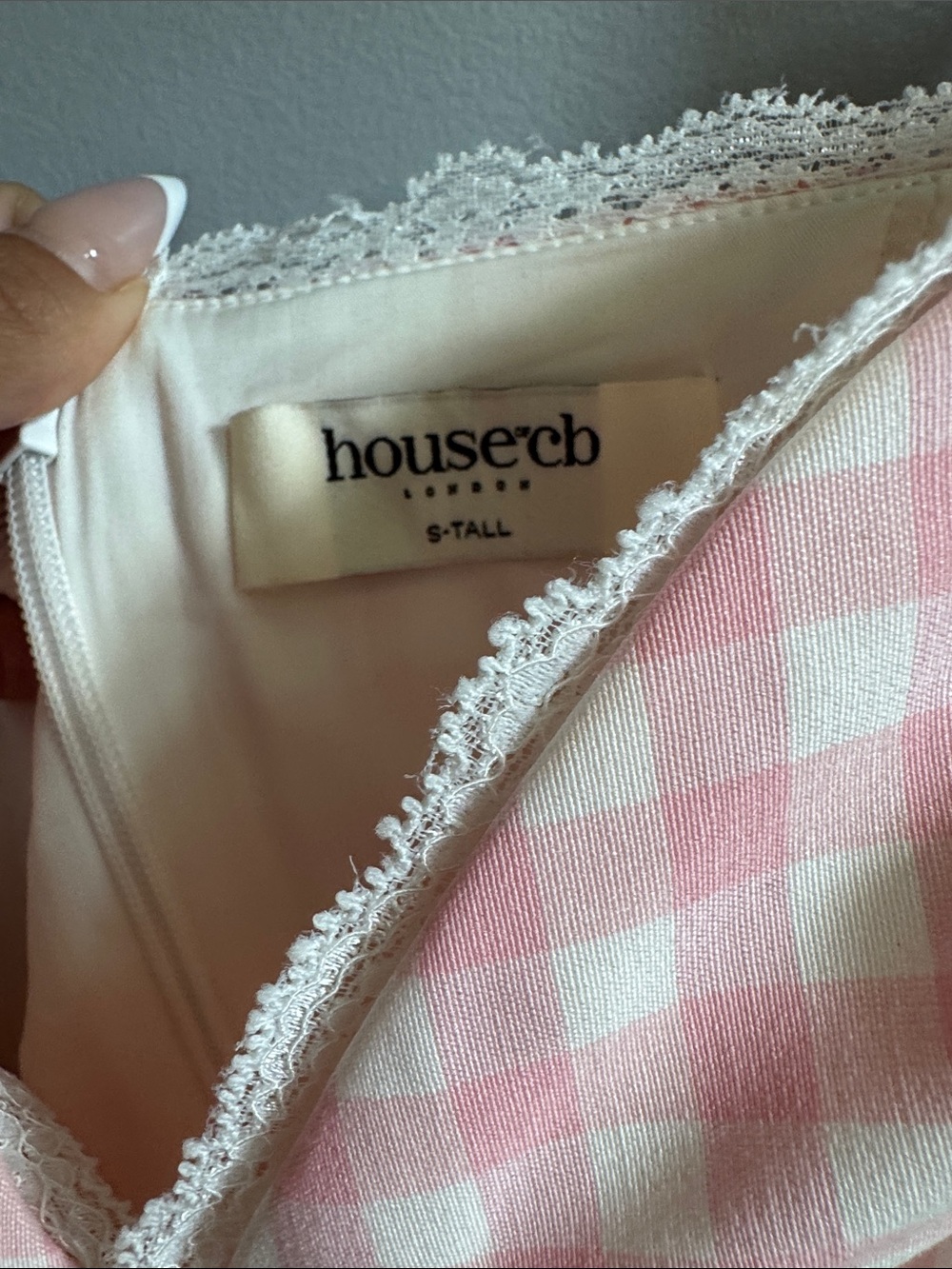 Pink Gingham Fit-and-Flare Mini Dress - Picture 5 of 7